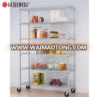 800lbs Commercial Kitchen Storage Shelf Chrome Metal Wire Shelving Rack